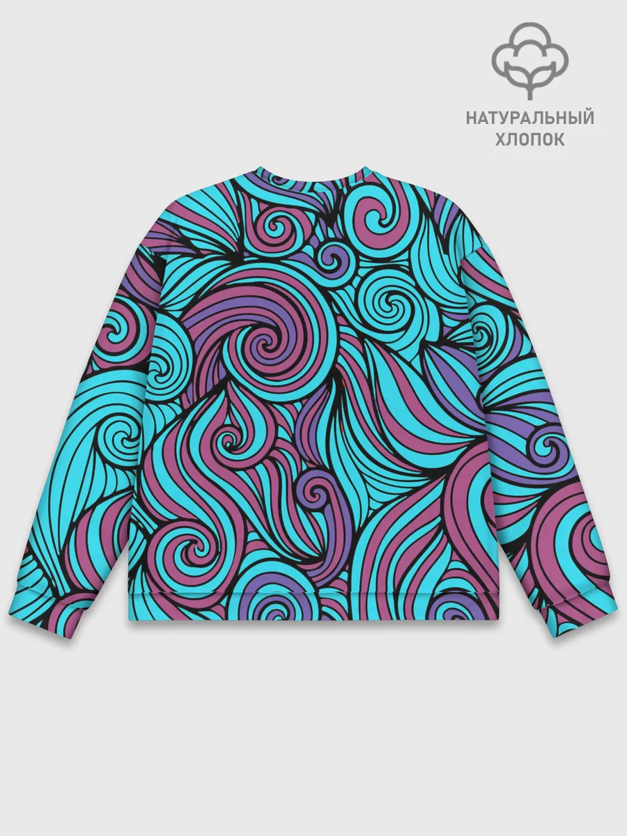 Мужской свитшот базовый / Синие листья