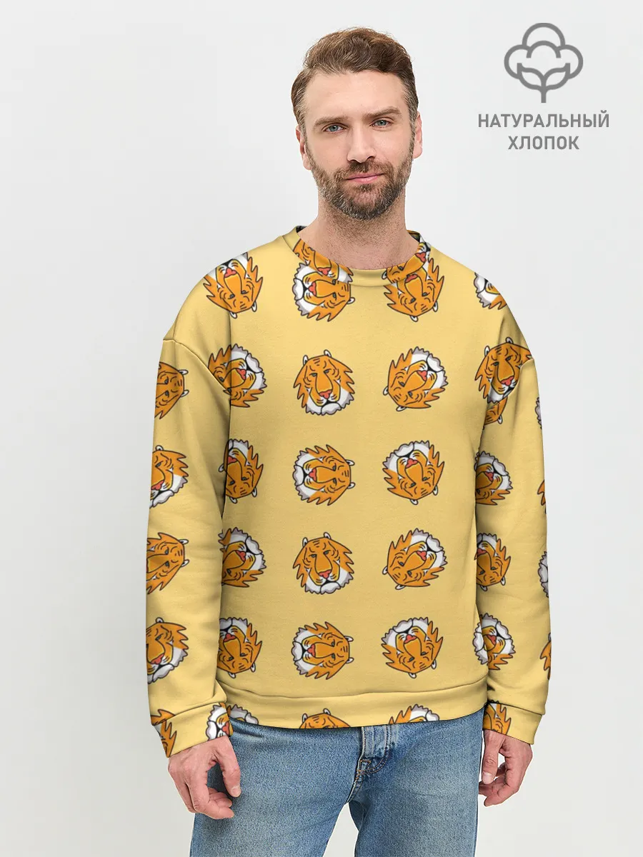 Мужской свитшот базовый / Тигры паттерн