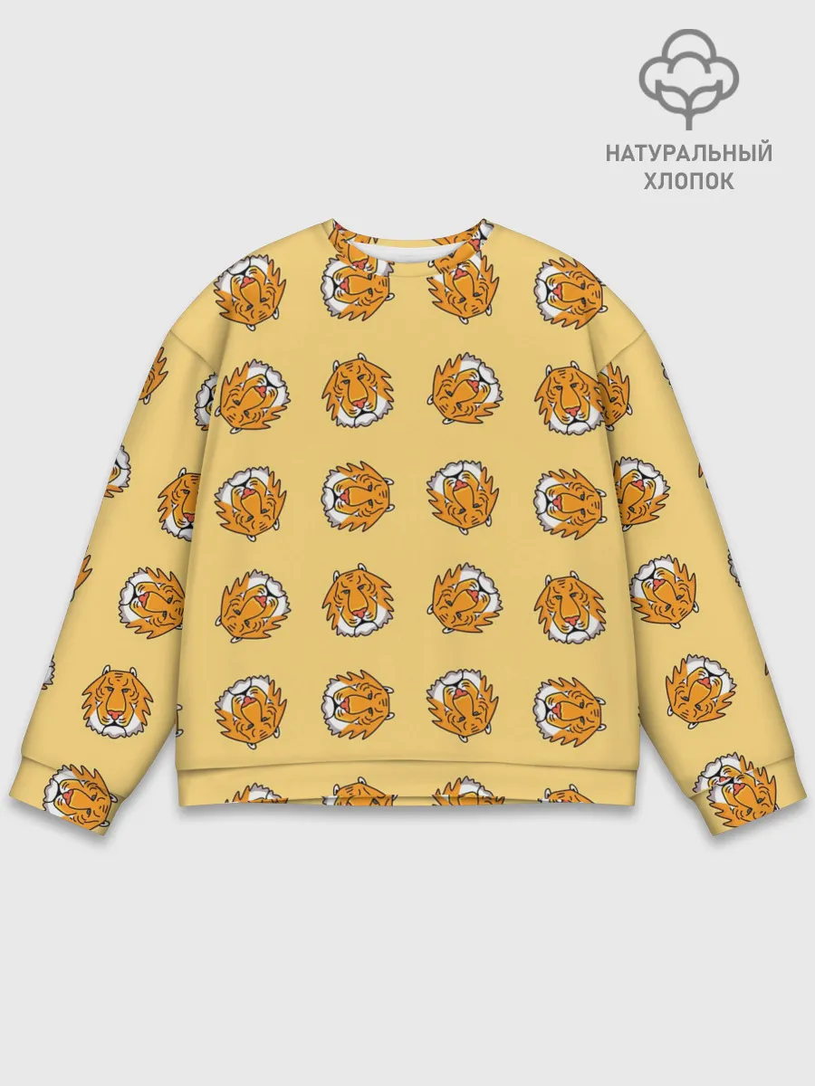 Мужской свитшот базовый / Тигры паттерн