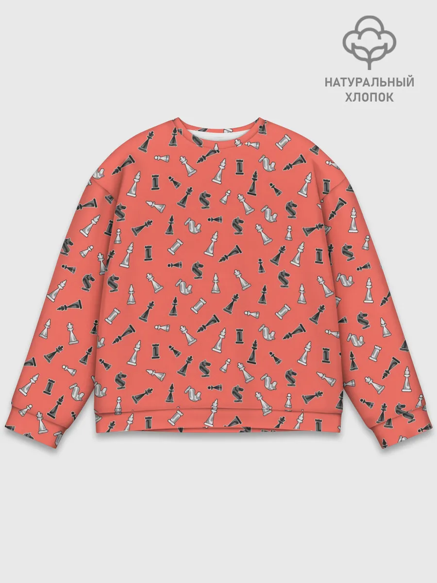 Мужской свитшот базовый / Шахматы паттерн