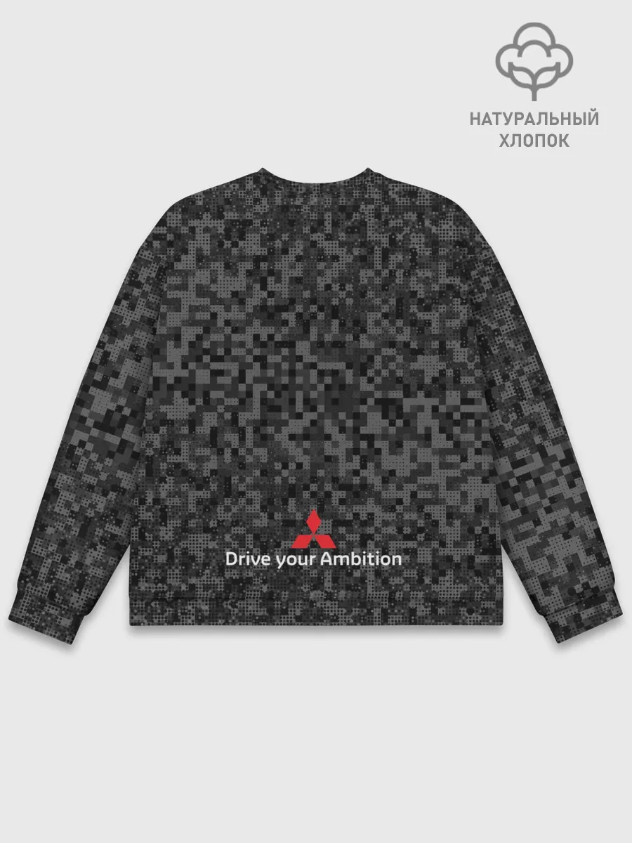 Мужской свитшот базовый / Митсубиси | Черный камуфляж