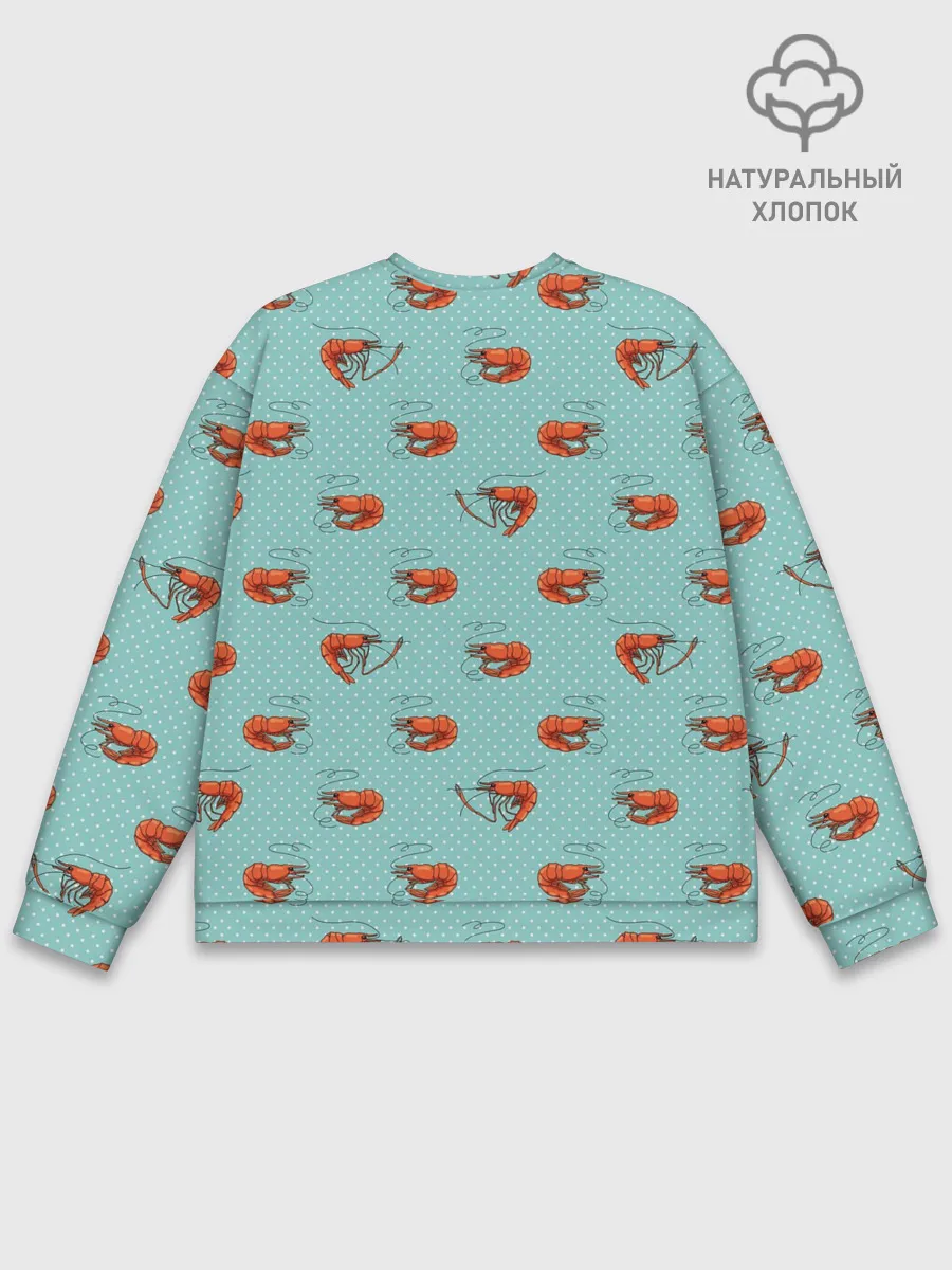 Мужской свитшот базовый / Креветки паттерн