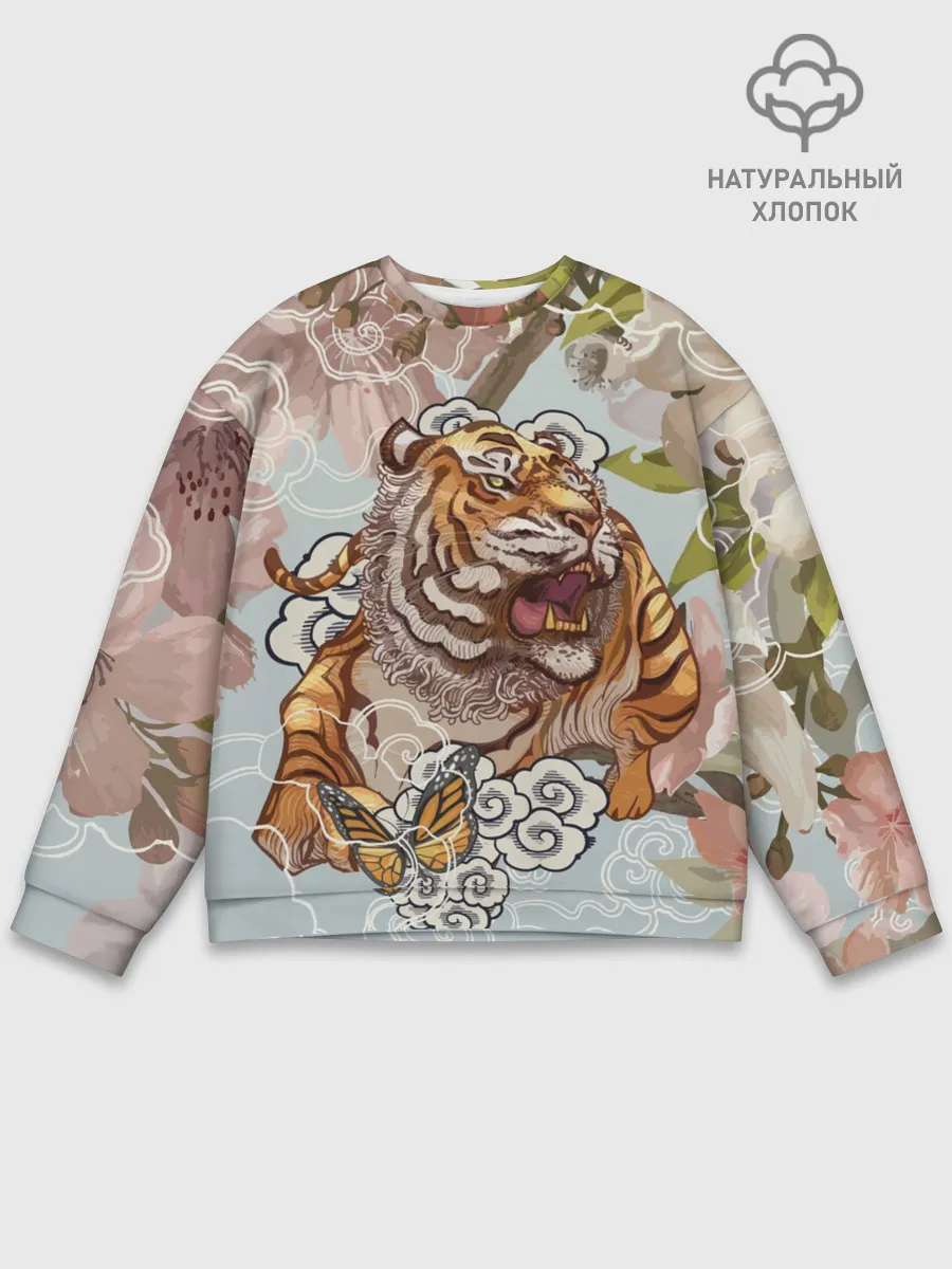 Мужской свитшот базовый / Тигр в облаках