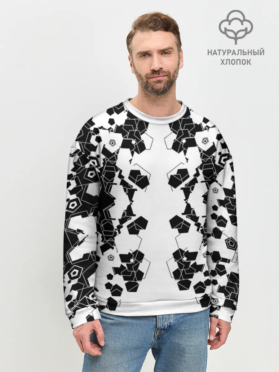 Мужской свитшот базовый / пятиугольники абстракция