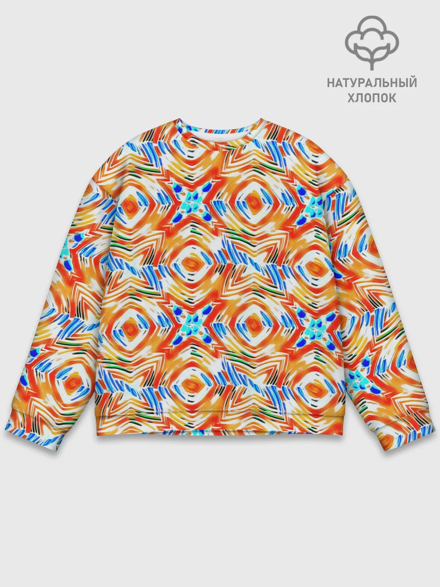 Мужской свитшот базовый / Летний абстрактный узор