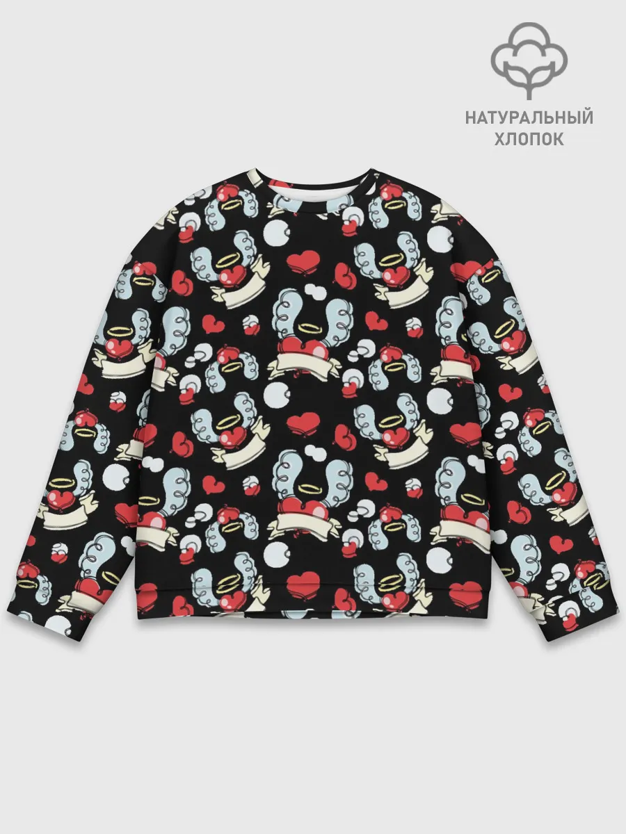 Мужской свитшот базовый / Сердца с крыльями