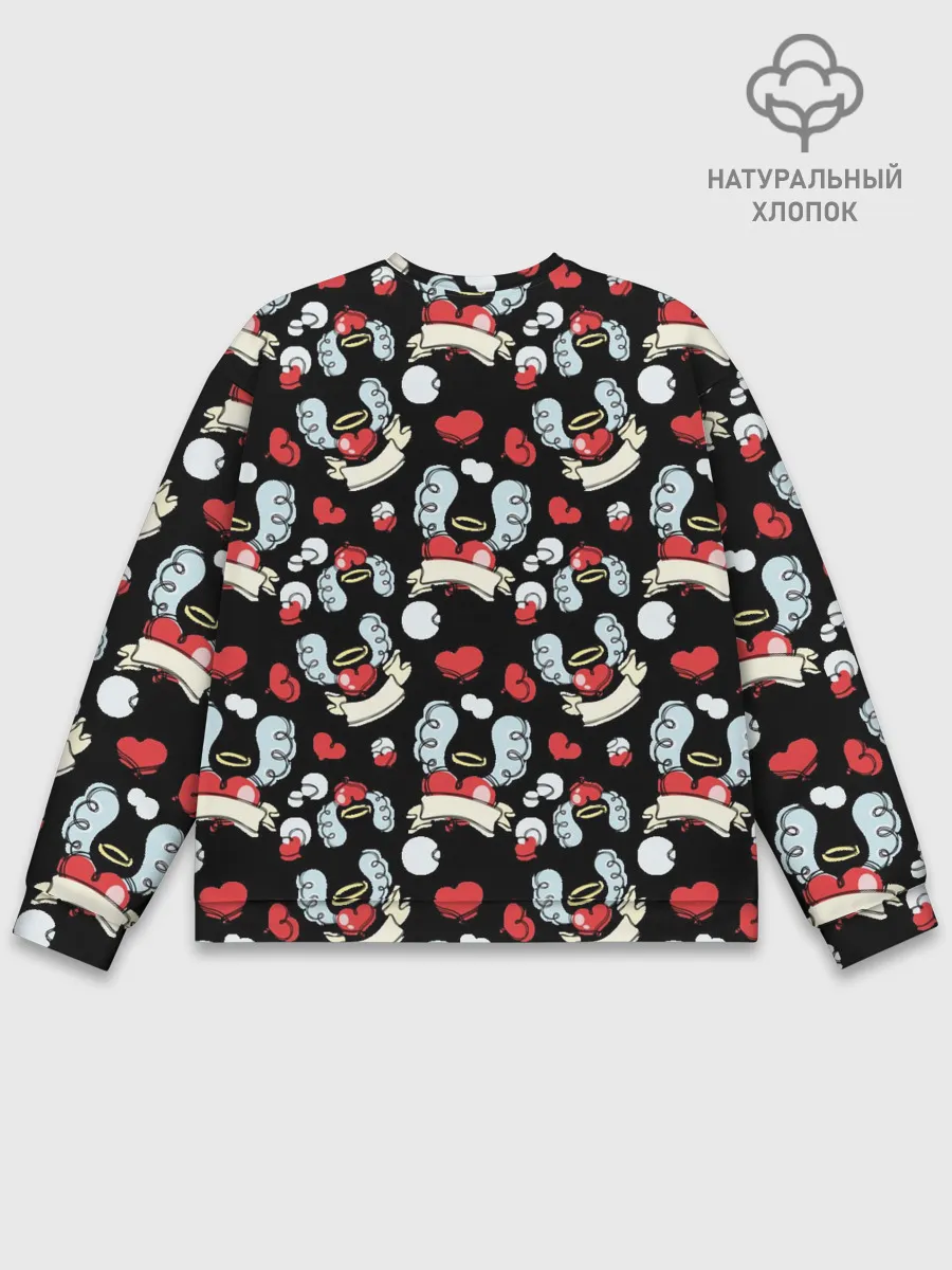 Мужской свитшот базовый / Сердца с крыльями