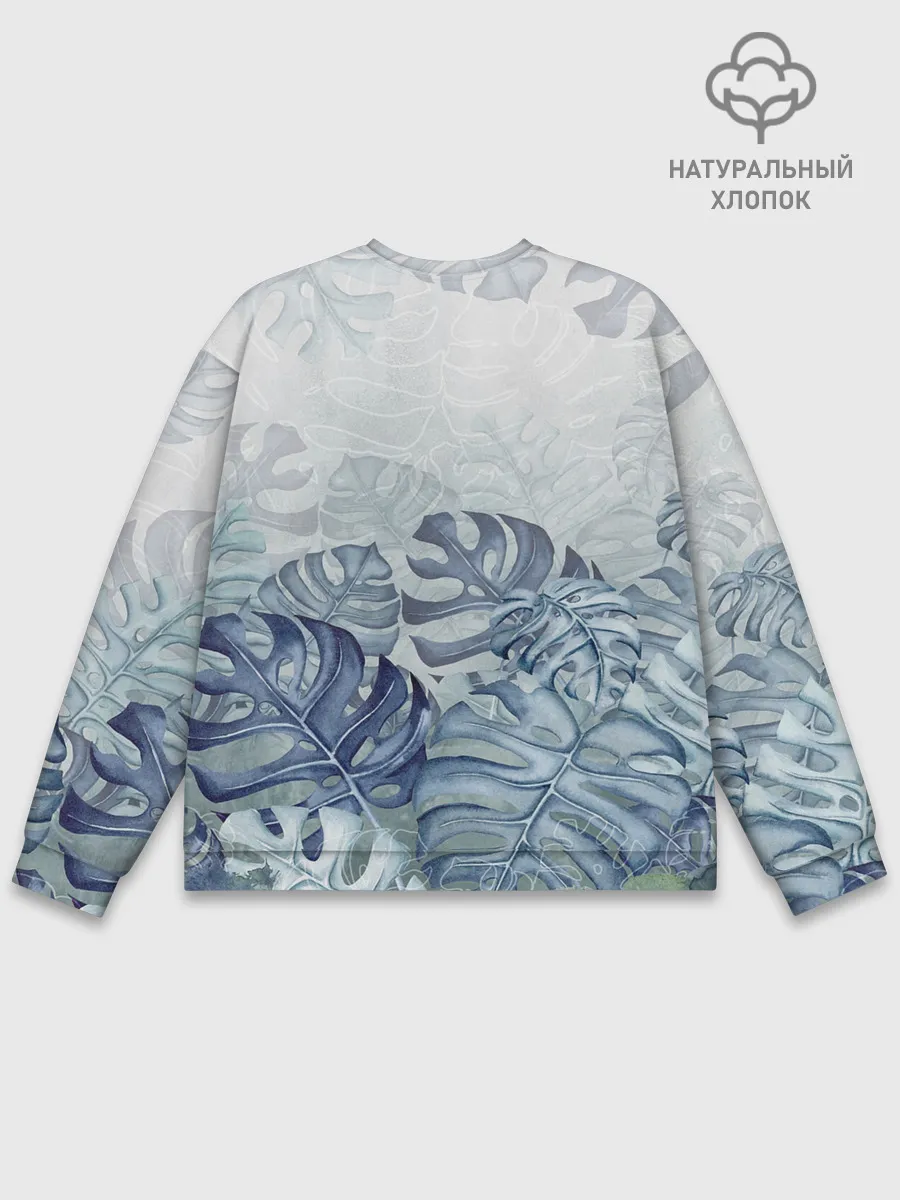 Мужской свитшот базовый / Синие листья