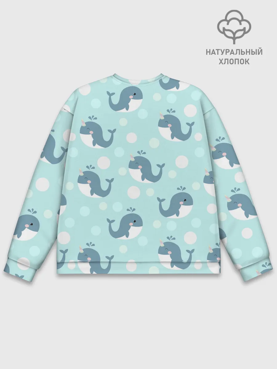 Мужской свитшот базовый / Единорогие киты