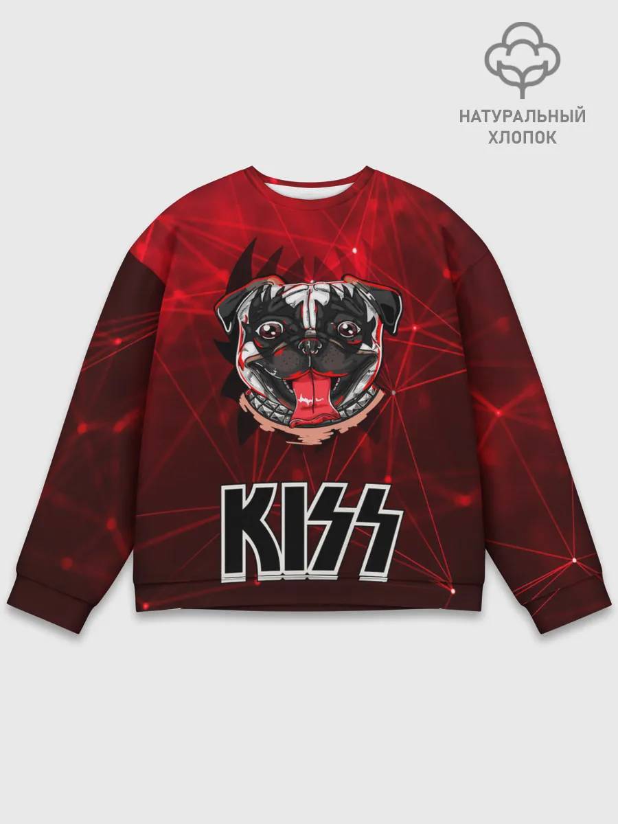 Мужской свитшот базовый / Собака в стиле KISS
