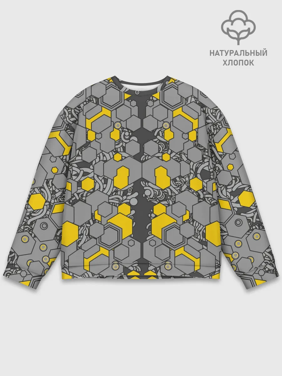Мужской свитшот базовый / абстракция киберпанк