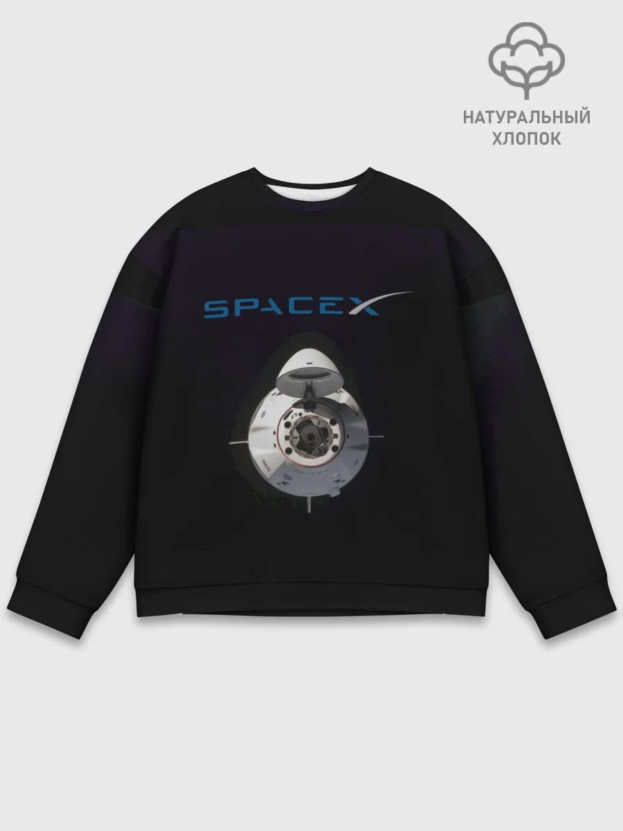 Мужской свитшот базовый / SpaceX Dragon 2