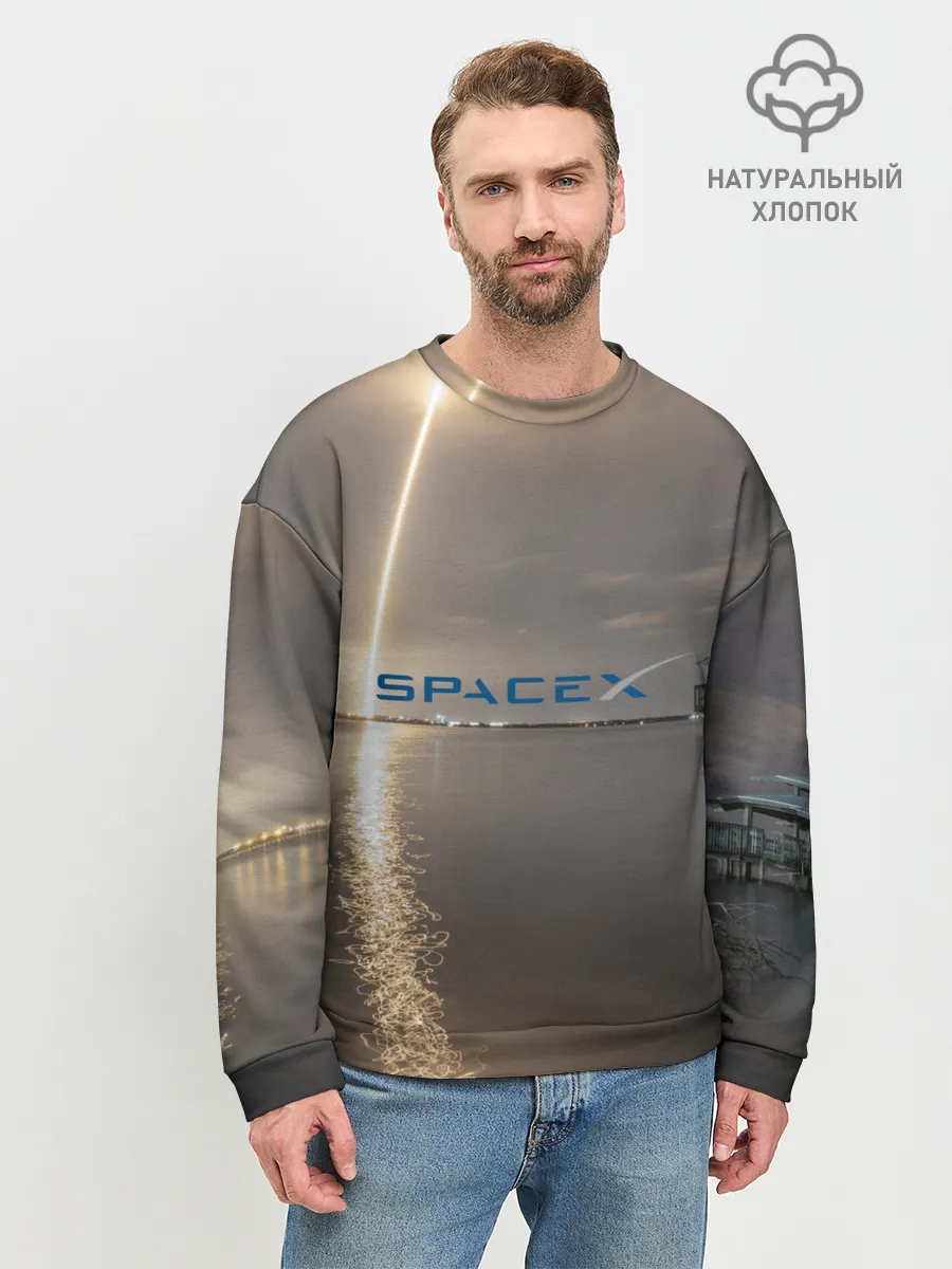 Мужской свитшот базовый / SpaceX Dragon 2