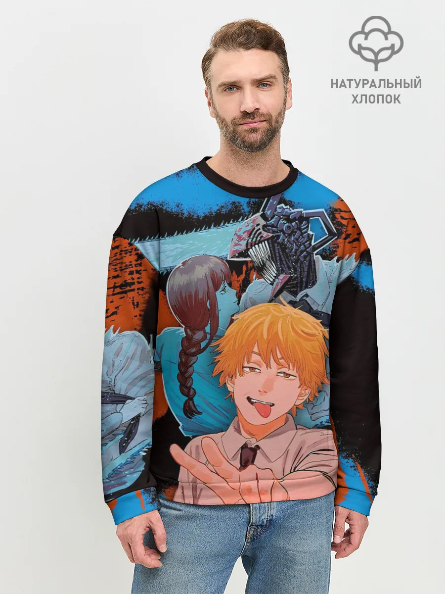 Мужской свитшот базовый / Дэндзи и Макима