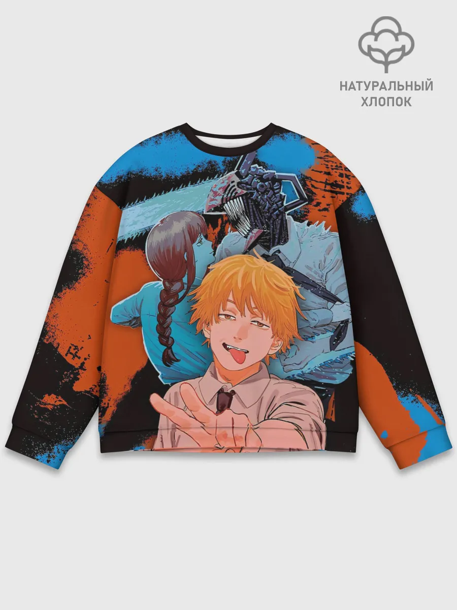 Мужской свитшот базовый / Дэндзи и Макима