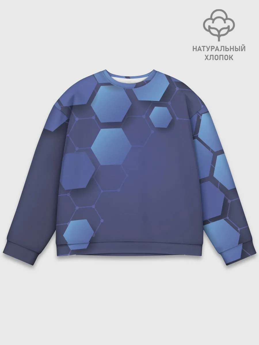 Мужской свитшот базовый / Шестиугольники