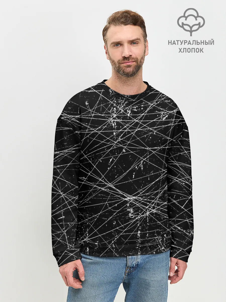 Мужской свитшот базовый / ТЕКСТУРА ГРАНЖ | GRUNGE