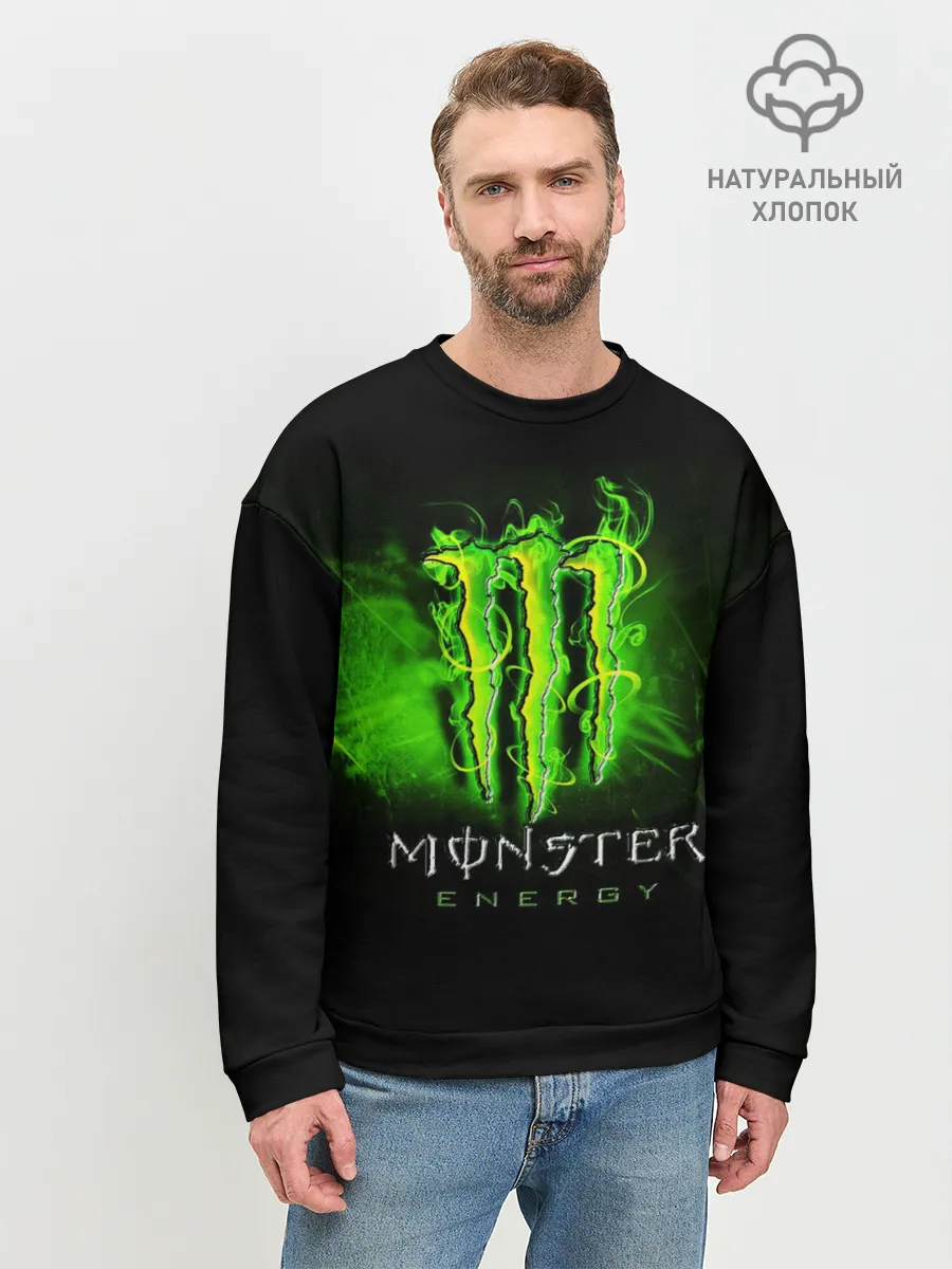 Мужской свитшот базовый / MONSTER ENERGY NEON | НЕОН