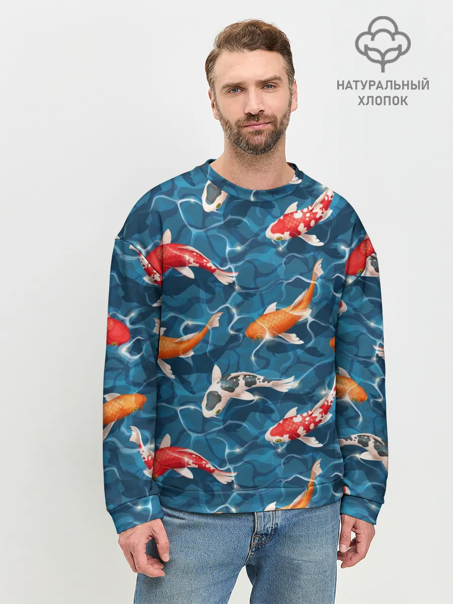 Мужской свитшот базовый / Японские карпы