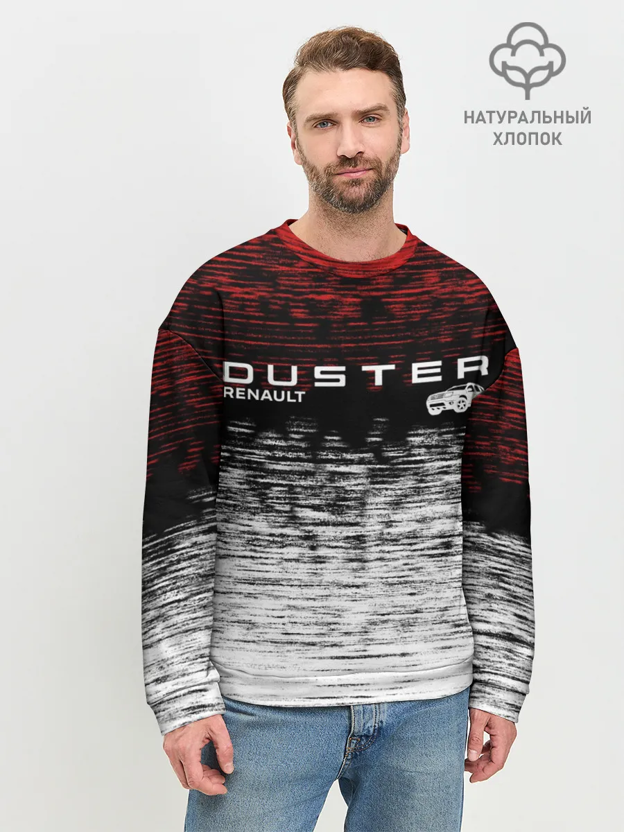 Мужской свитшот базовый / Renault Duster | полосы гранж