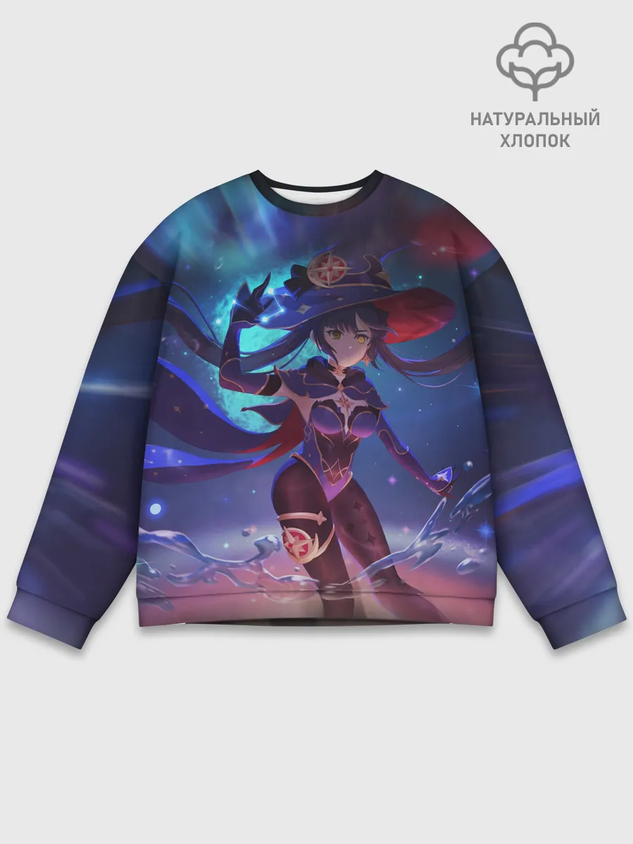 Мужской свитшот базовый / Mona | Genshin Impact | Геншин Импакт