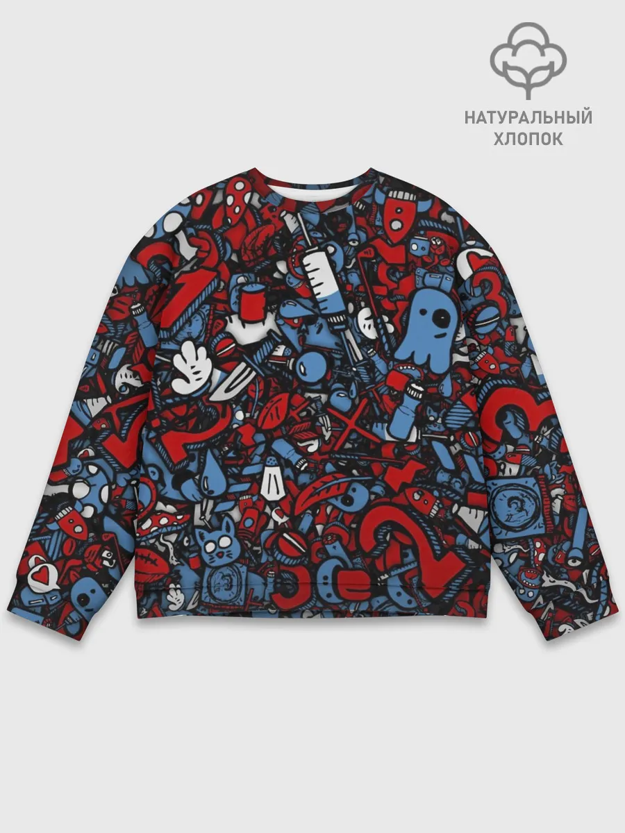 Мужской свитшот базовый / RedBlue stikers