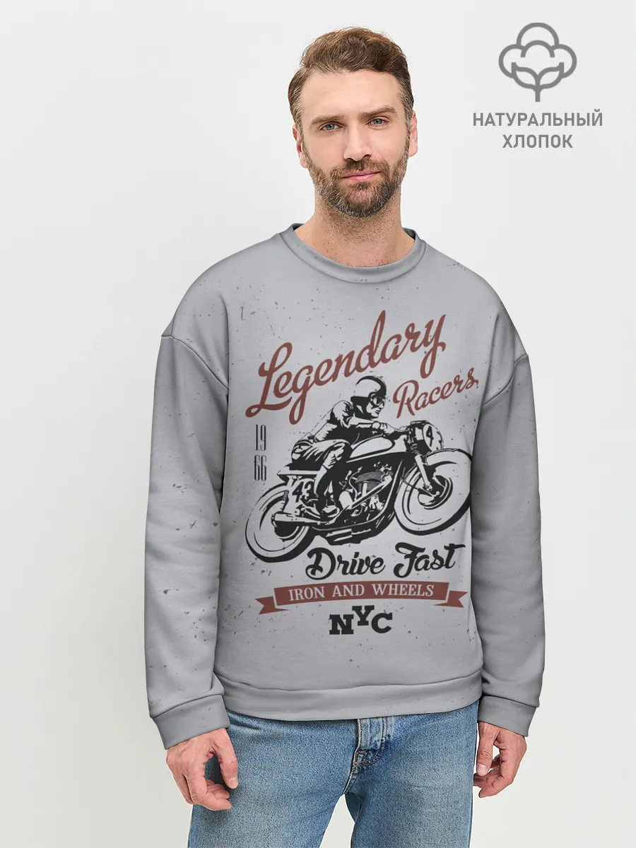 Мужской свитшот базовый / Легендарный гонщик