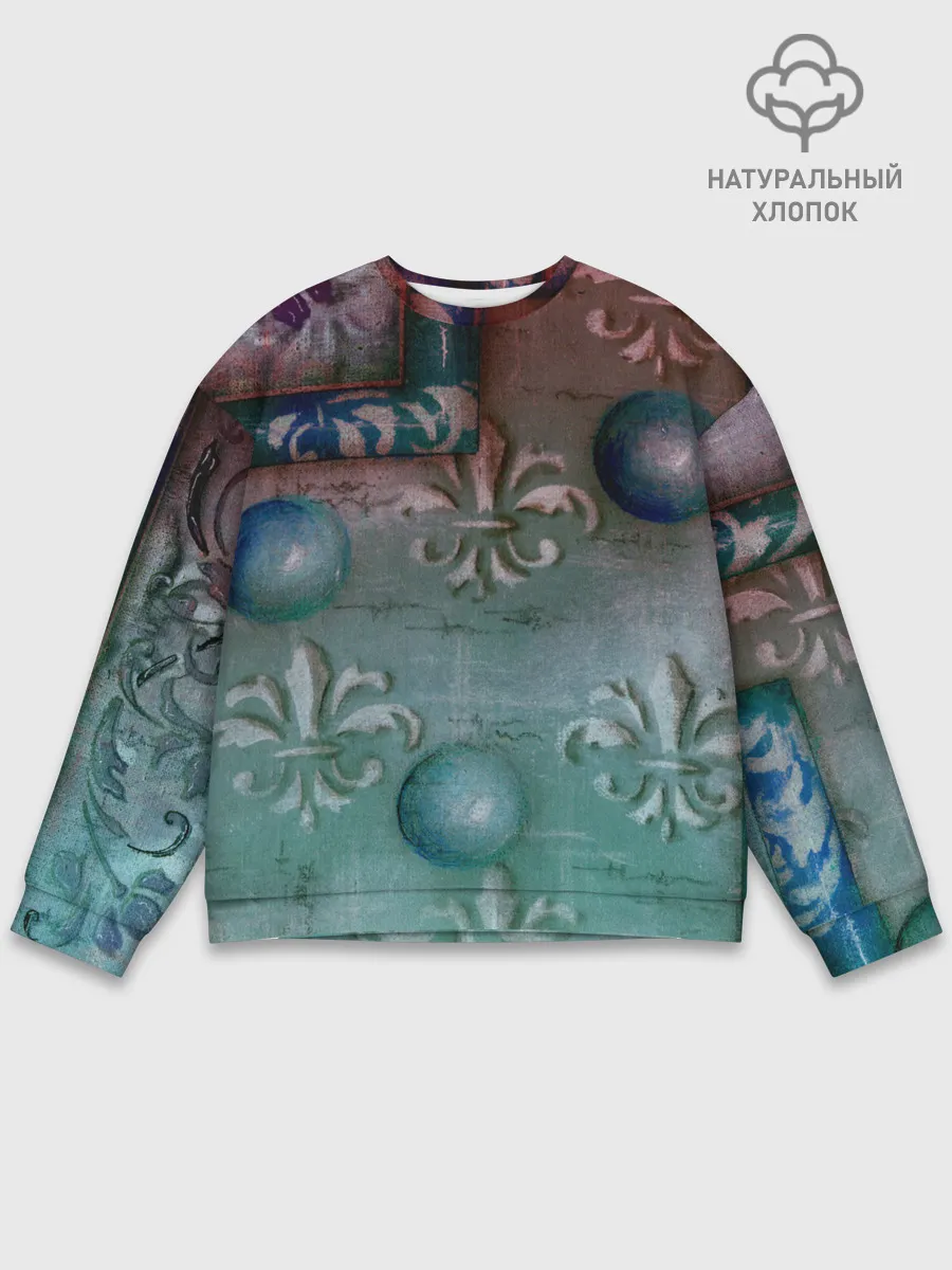 Мужской свитшот базовый / Объемная абстракция - Флер-де-лис