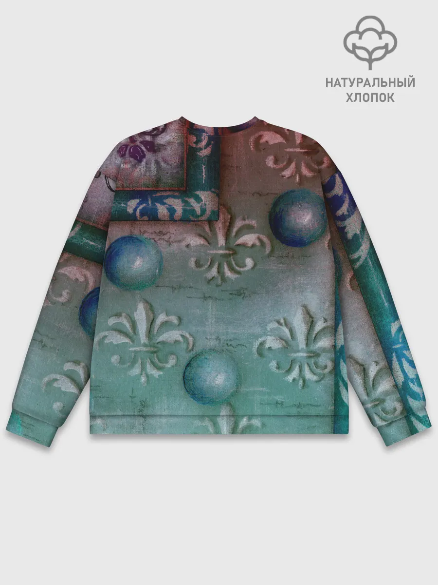 Мужской свитшот базовый / Объемная абстракция - Флер-де-лис
