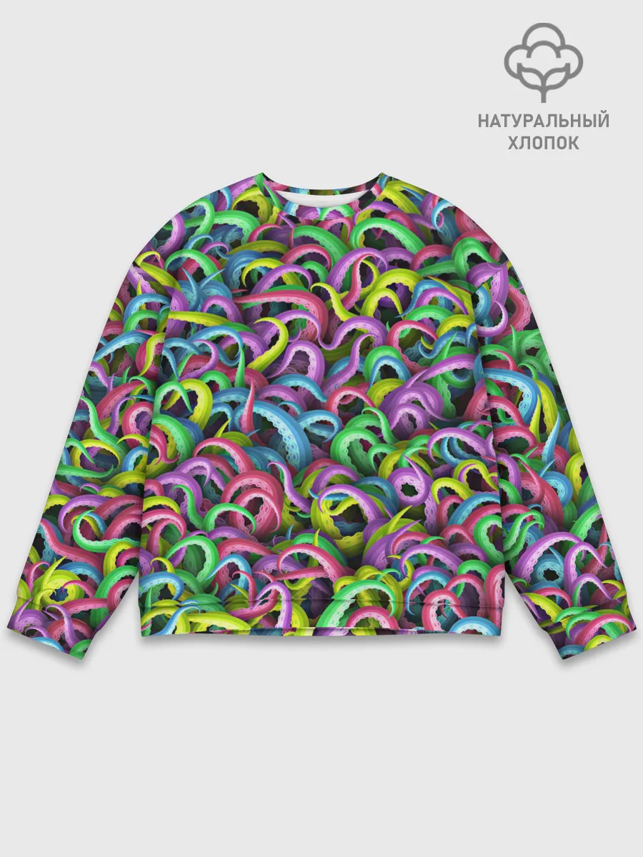 Мужской свитшот базовый / Психоделические щупальца