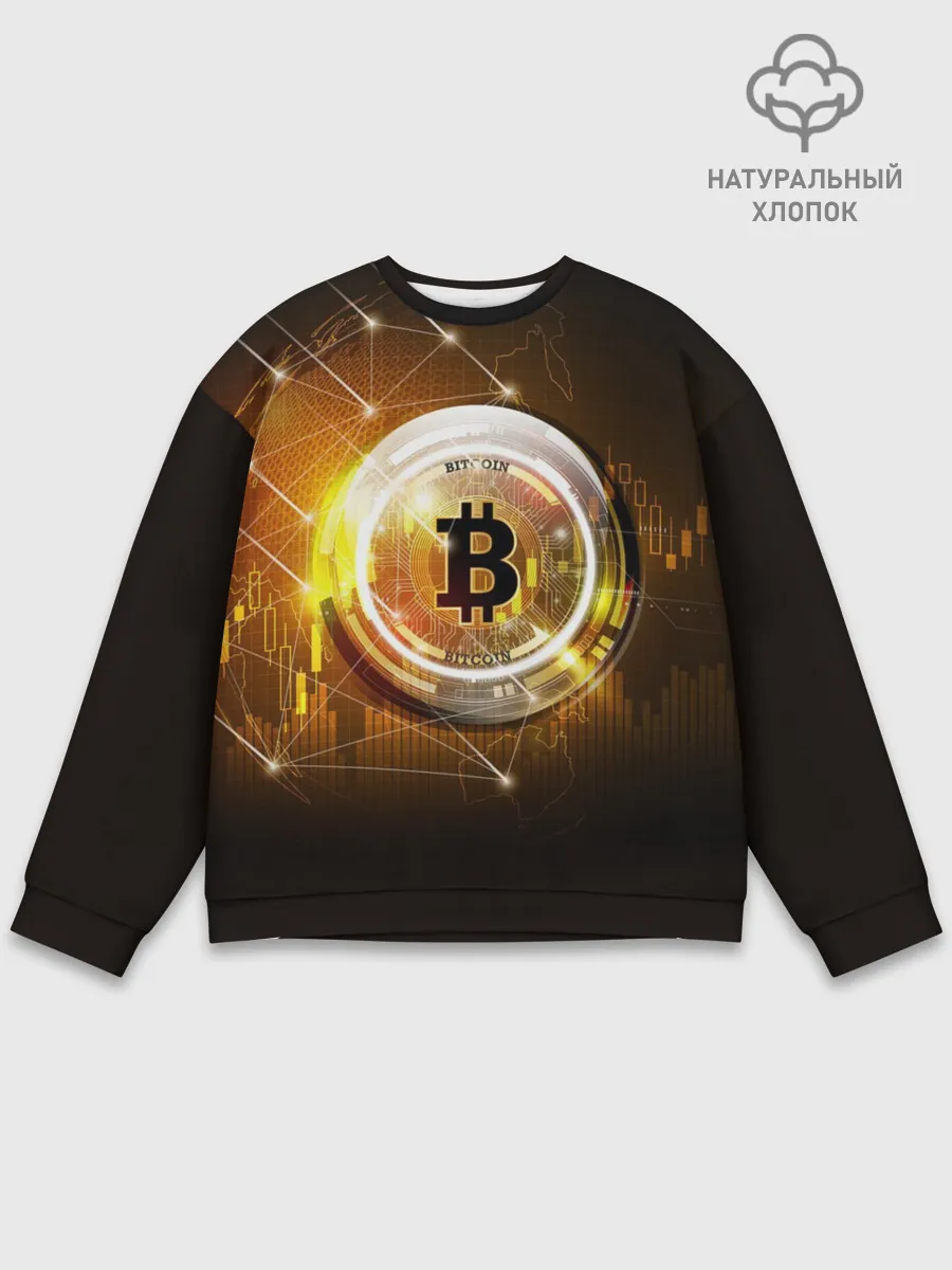 Мужской свитшот базовый / КРИПТОВАЛЮТА БИТКОИН