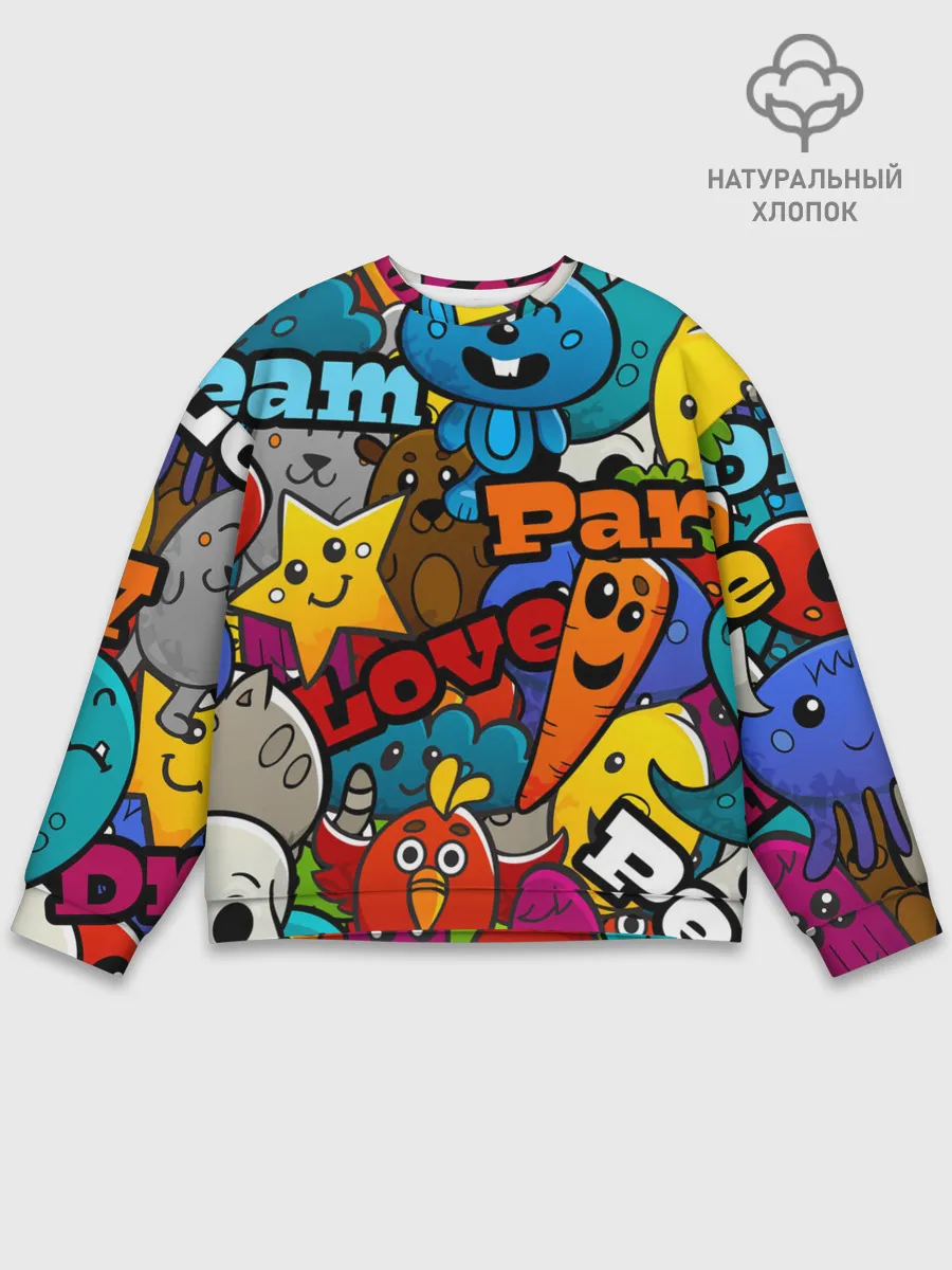 Мужской свитшот базовый / LOVE | PEACE | PARTY