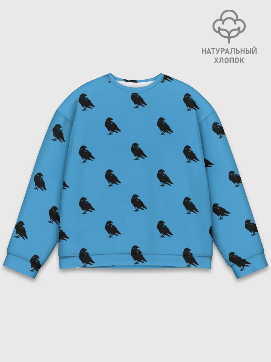 Мужской свитшот базовый / Вороны паттерн