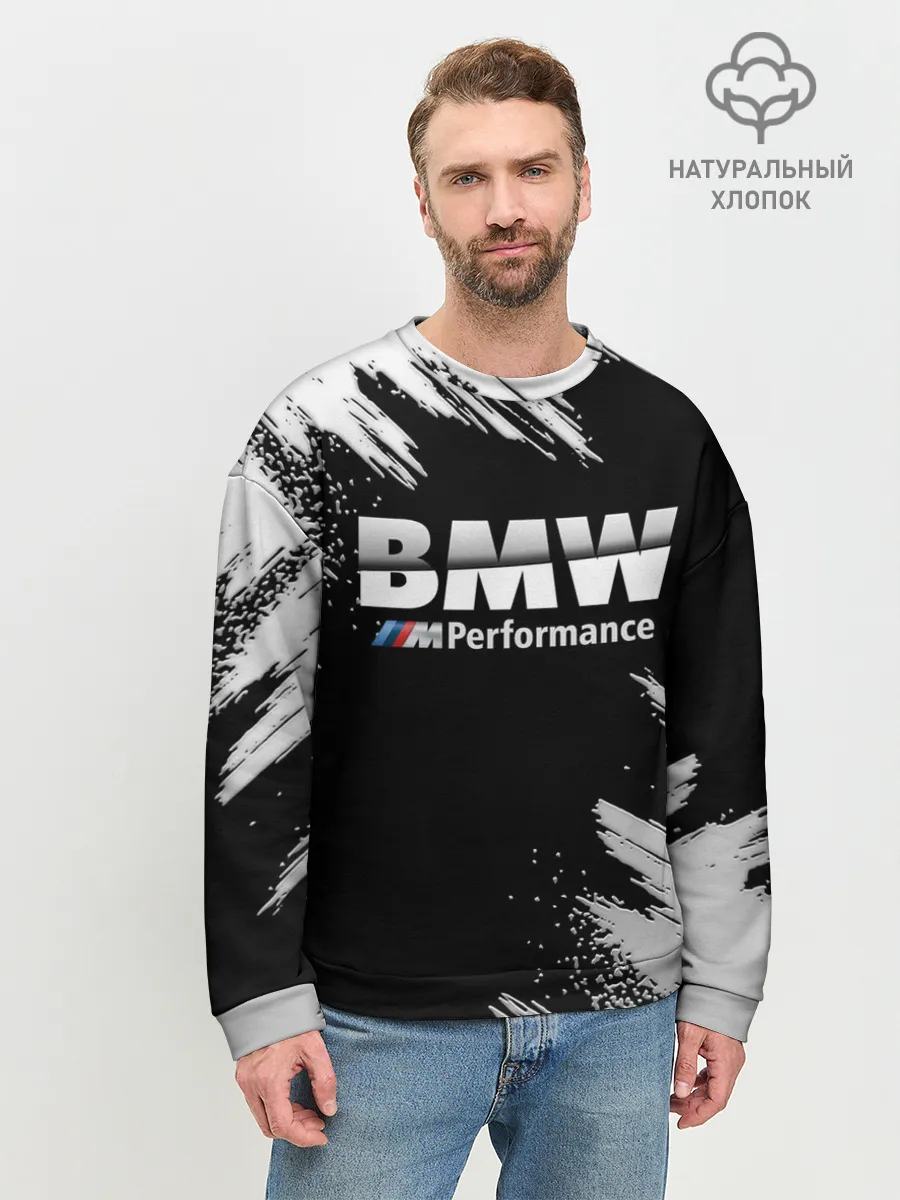 Мужской свитшот базовый / БМВ РАЗРЕЗАННОЕ ЛОГО