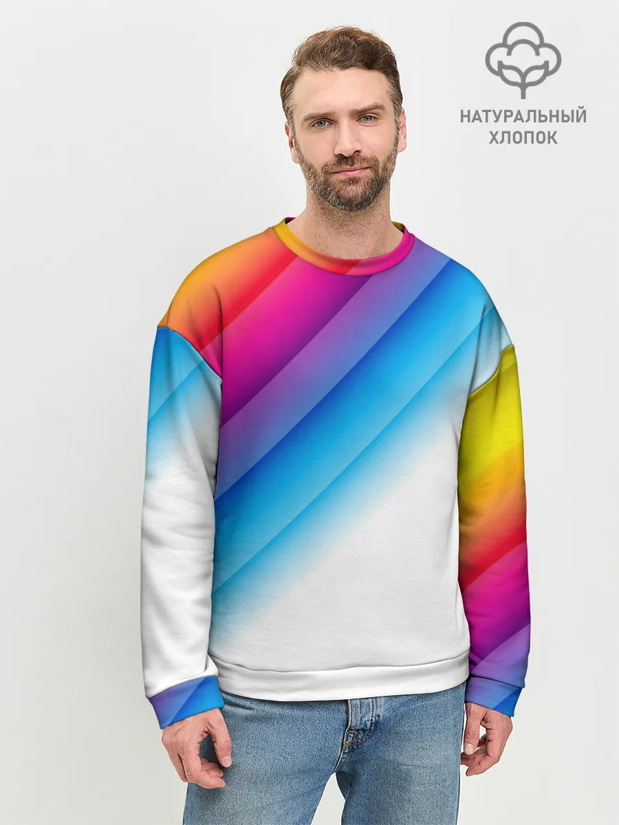 Мужской свитшот базовый / РАДУЖНЫЕ ПОЛОСЫ | RAINBOW
