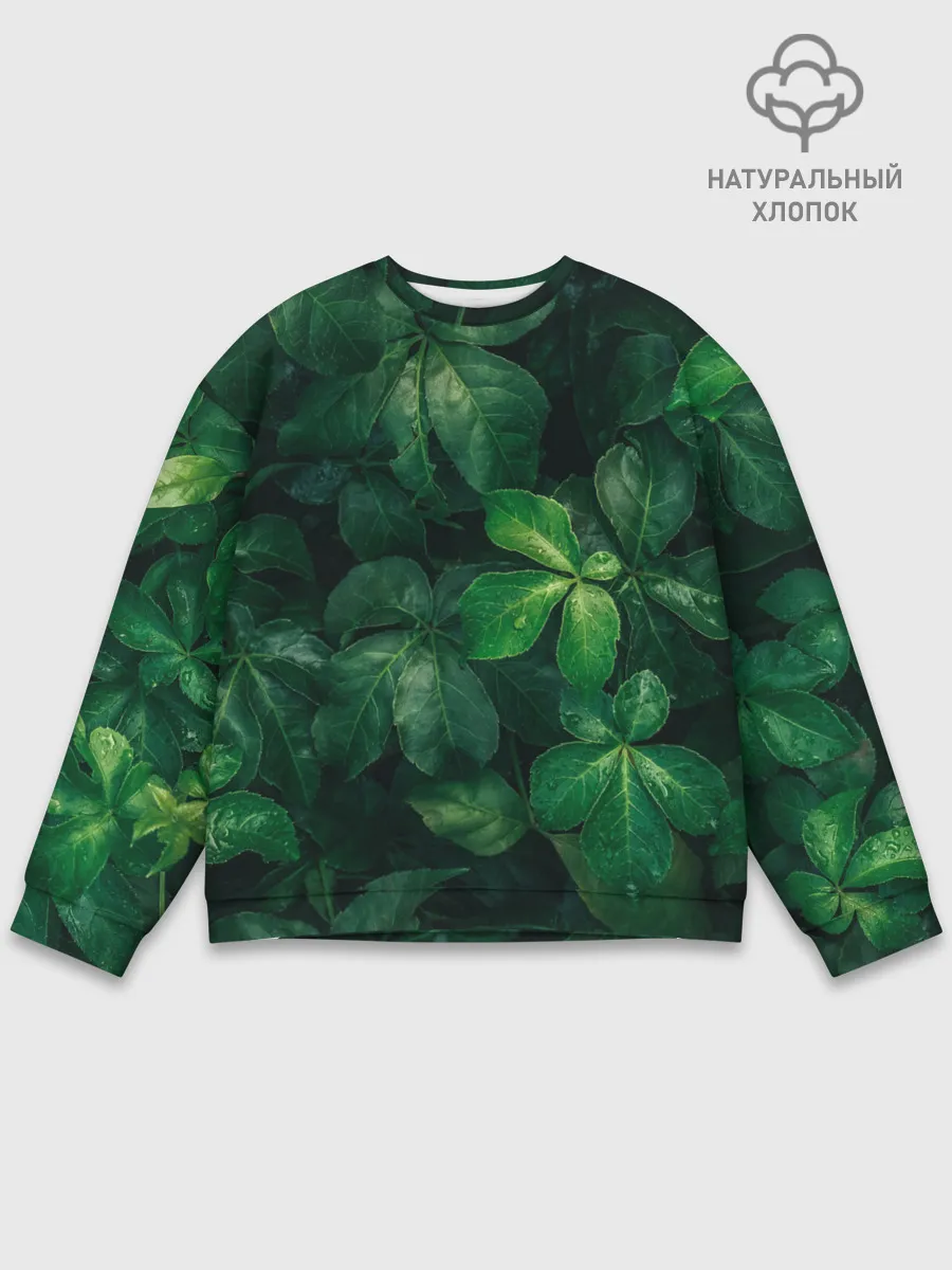 Мужской свитшот базовый / Тропическая листва | Тропики