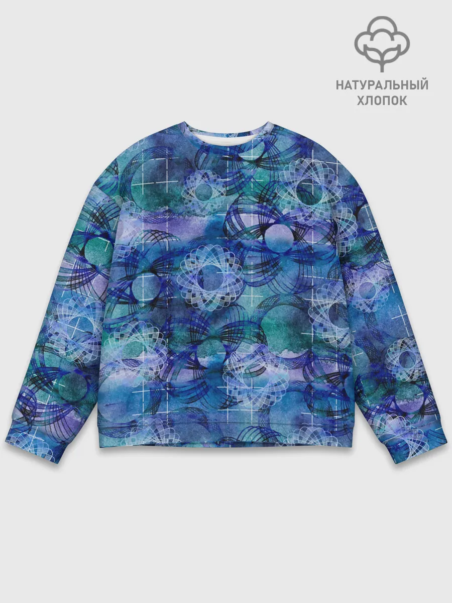 Мужской свитшот базовый / Абстракция - акварельный узор