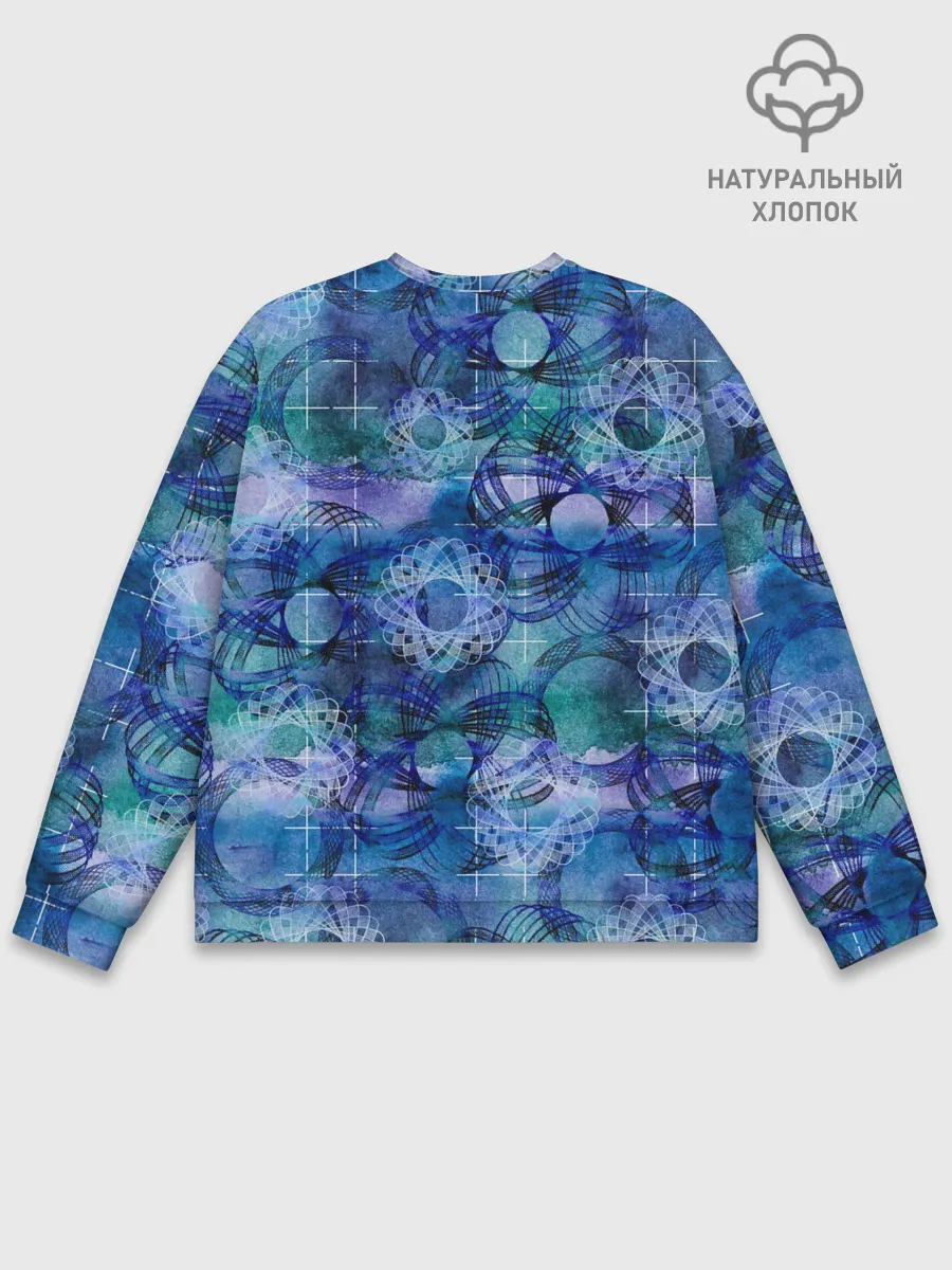 Мужской свитшот базовый / Абстракция - акварельный узор
