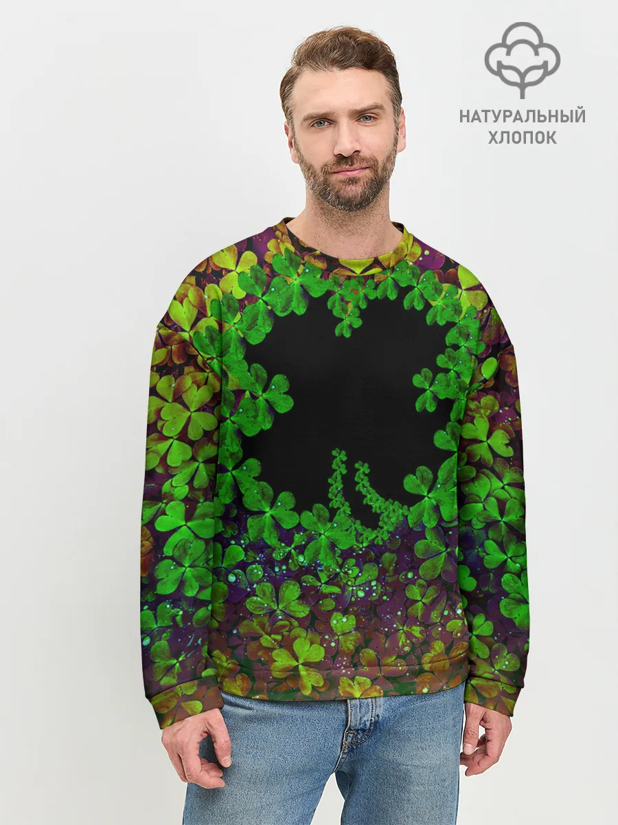 Мужской свитшот базовый / Четырехлистный Клевер