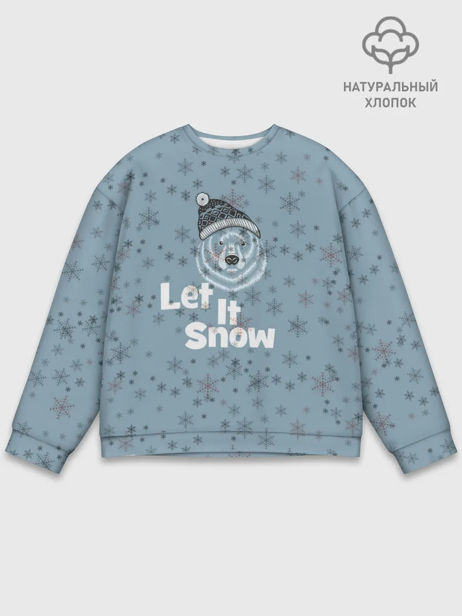 Мужской свитшот базовый / Зима снежинки