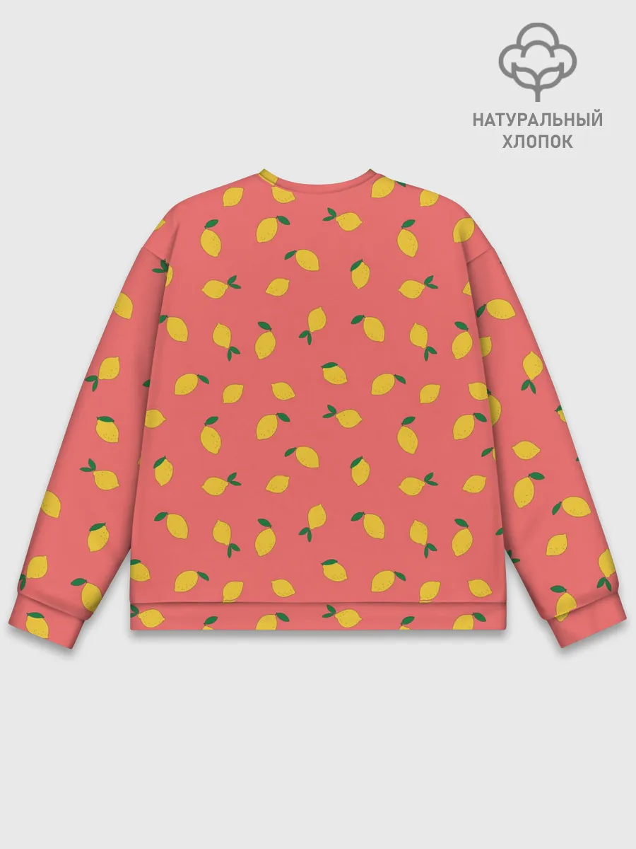 Мужской свитшот базовый / Лимоны на кораловом
