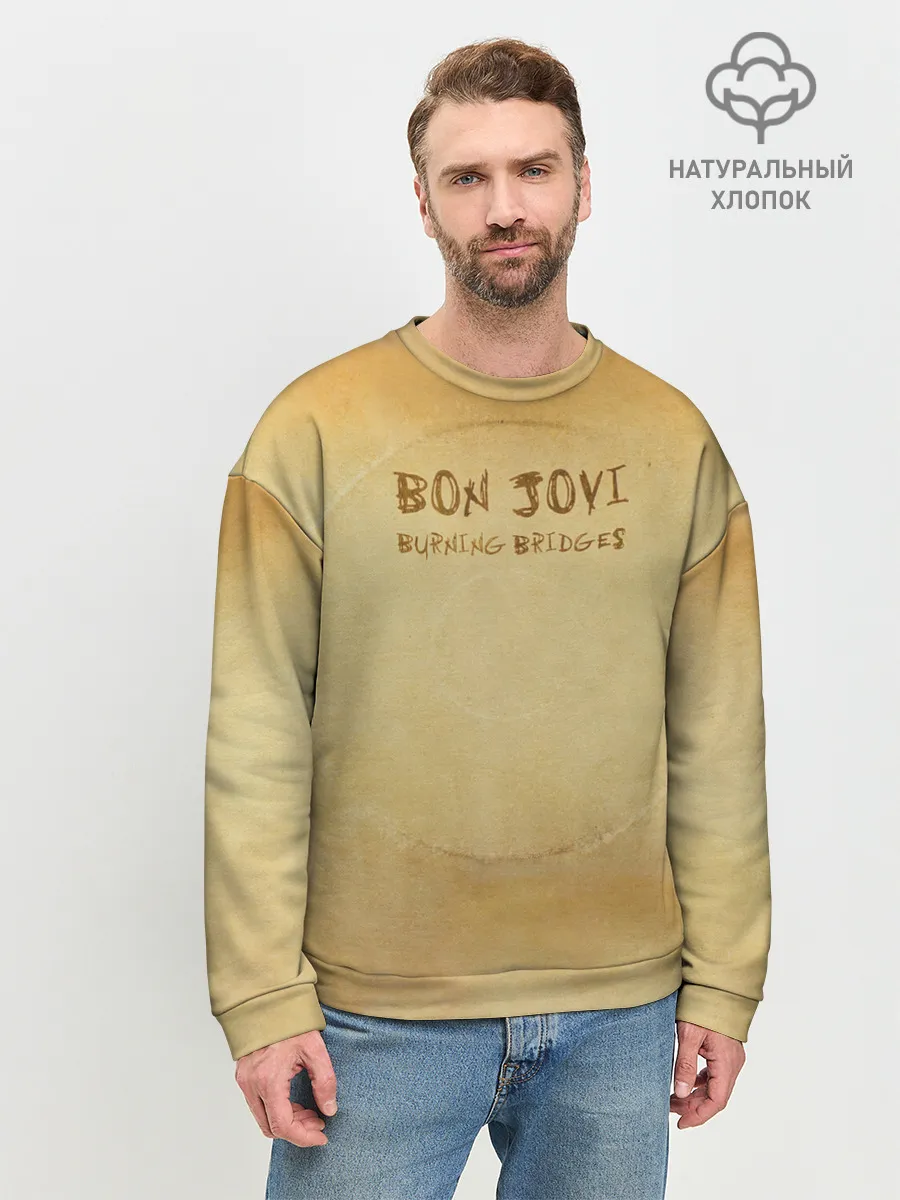 Мужской свитшот базовый / Burning Bridges - Bon Jovi
