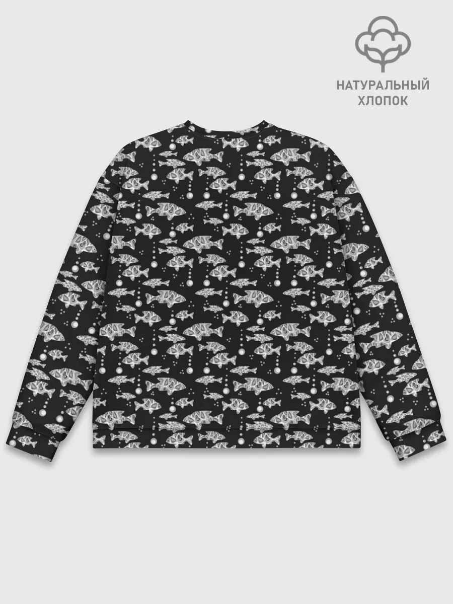 Мужской свитшот базовый / Узор для рыбака