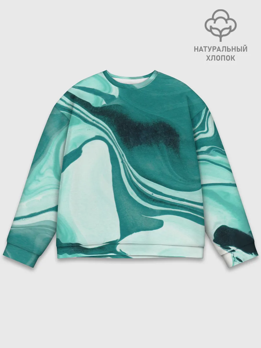 Мужской свитшот базовый / красочный зелёный развод