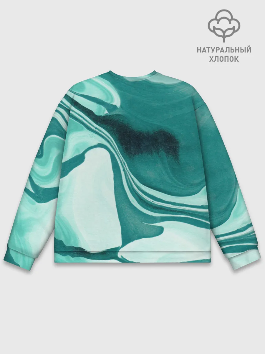 Мужской свитшот базовый / красочный зелёный развод
