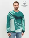 Мужской свитшот базовый / красочный зелёный развод