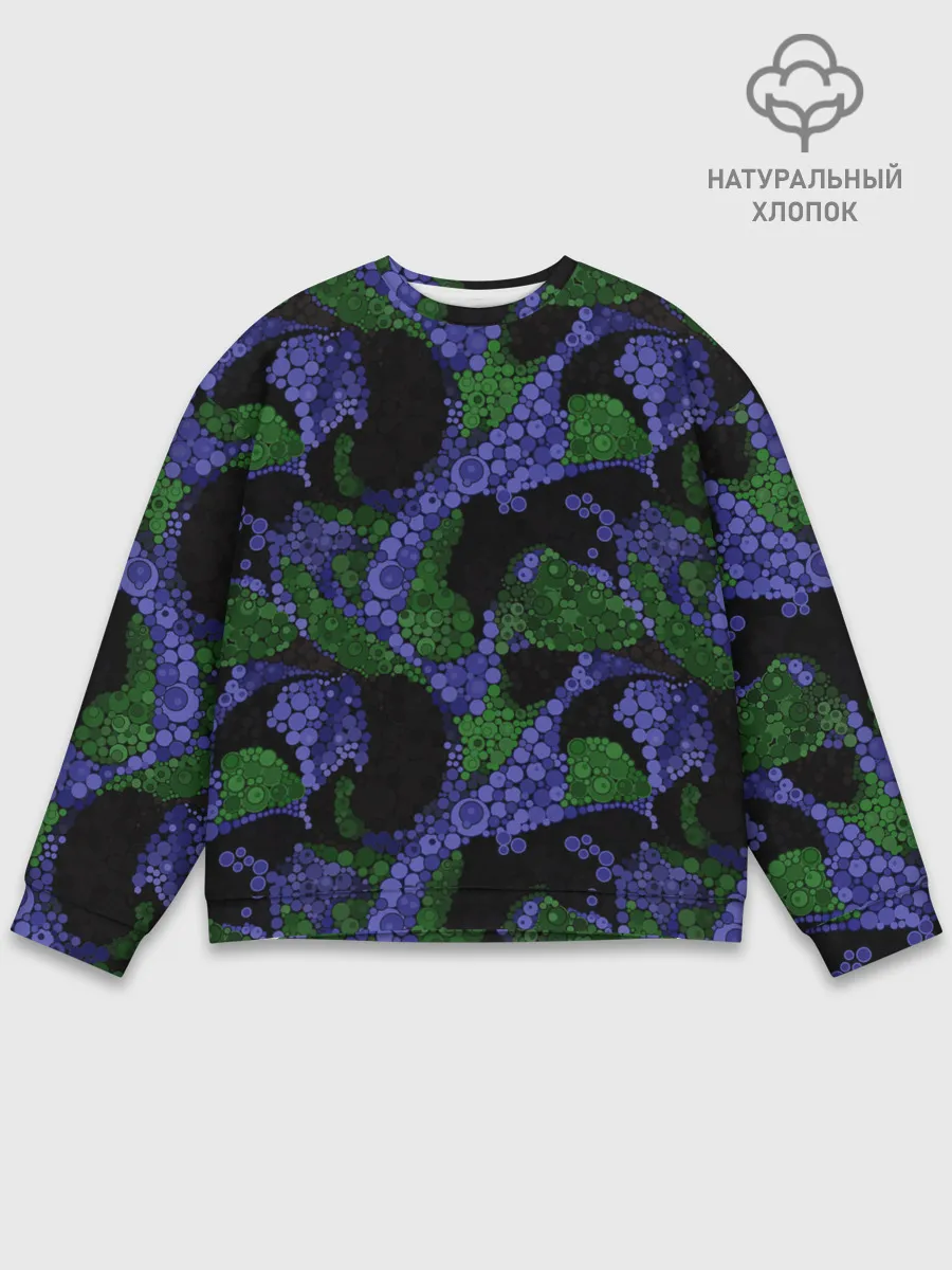 Мужской свитшот базовый / Абстрактный темный в горох