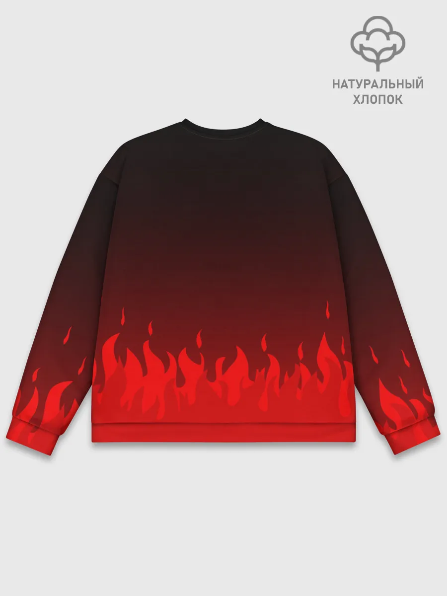 Мужской свитшот базовый / ДЬЯВОЛ | КРАСНЫЙ ОГОНЬ