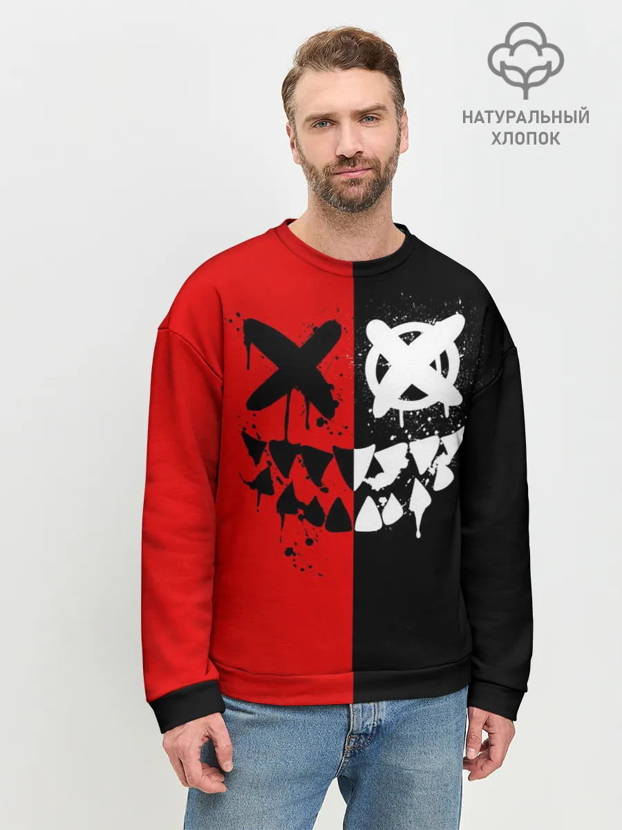 Мужской свитшот базовый / Smail Black and red