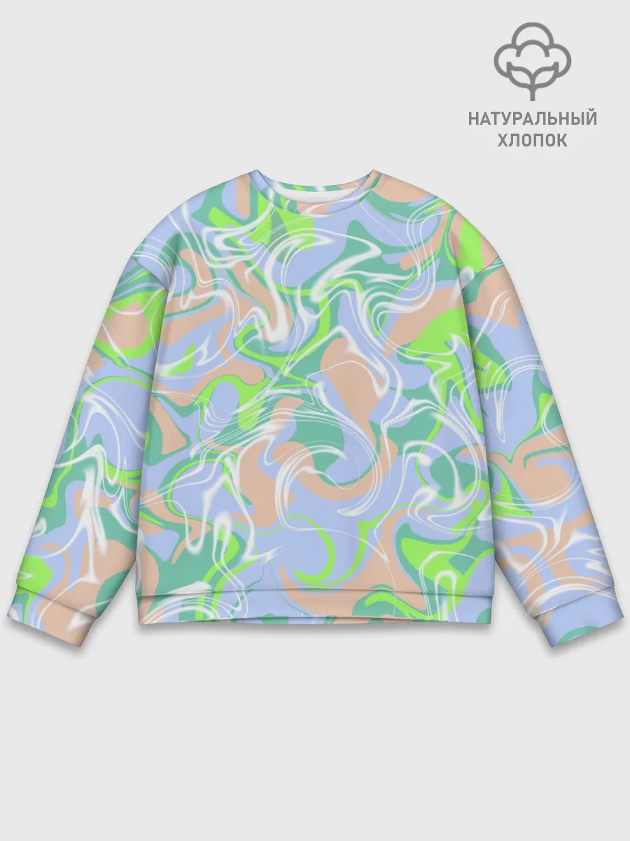 Мужской свитшот базовый / Разноцветные разводы красок